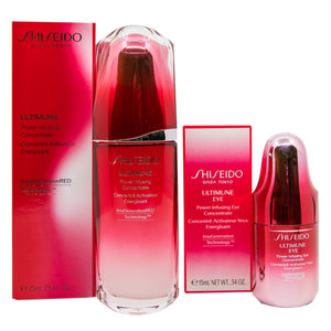 SHISEIDO 第3代新升級皇牌免疫力精華(75ml) ULTIMUNE Power Infusing Concentrate & 紅妍肌活眼部精華 (15ml) PLUS Power Infusing Eye Concentrate